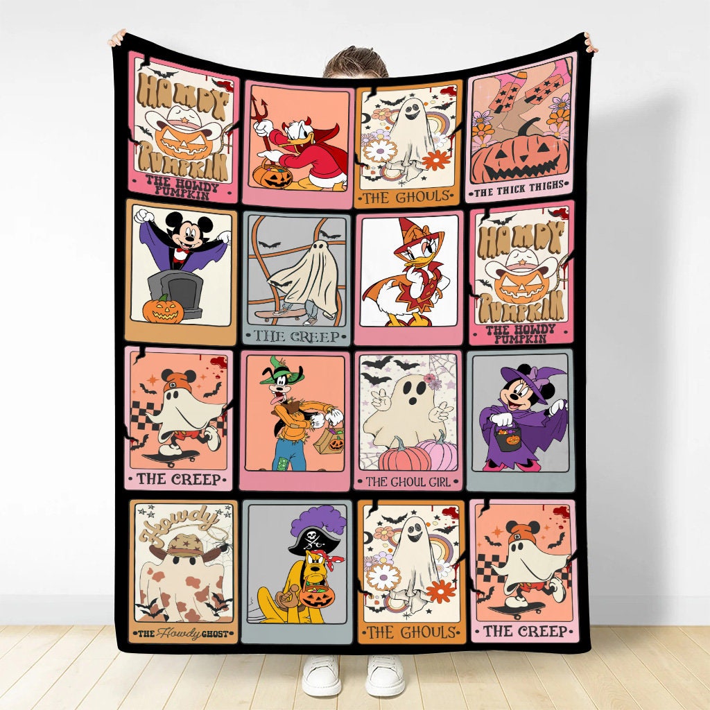 Discover Happy Halloween Mouse And Friend Fleece Blanket