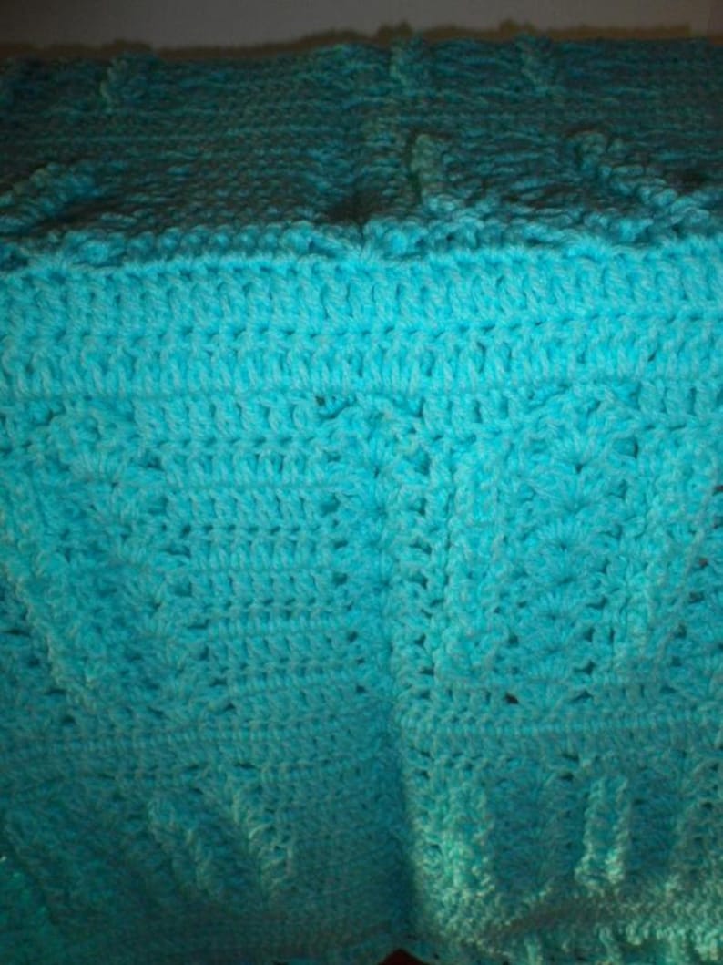 Popsicle Blue Crocheted Baby Afghan