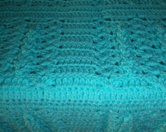 Popsicle Blue Crocheted Baby Afghan