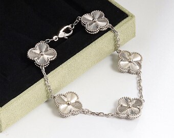 Four Leaf Clover Bracelet, Platinum Laser Five-flower Bracelet, Women's Luxury Bracelet, Bracelet For Mom