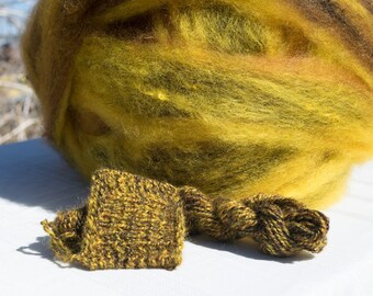 Bees and Honey - appx. 8 ounces - Wool and Mohair Roving