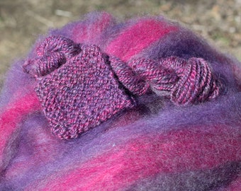 Petunia Patch - appx. 8 ounces - Wool and Mohair Roving