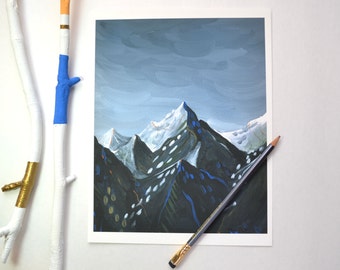 Lovely Mountains - Print of an original acrylic painting