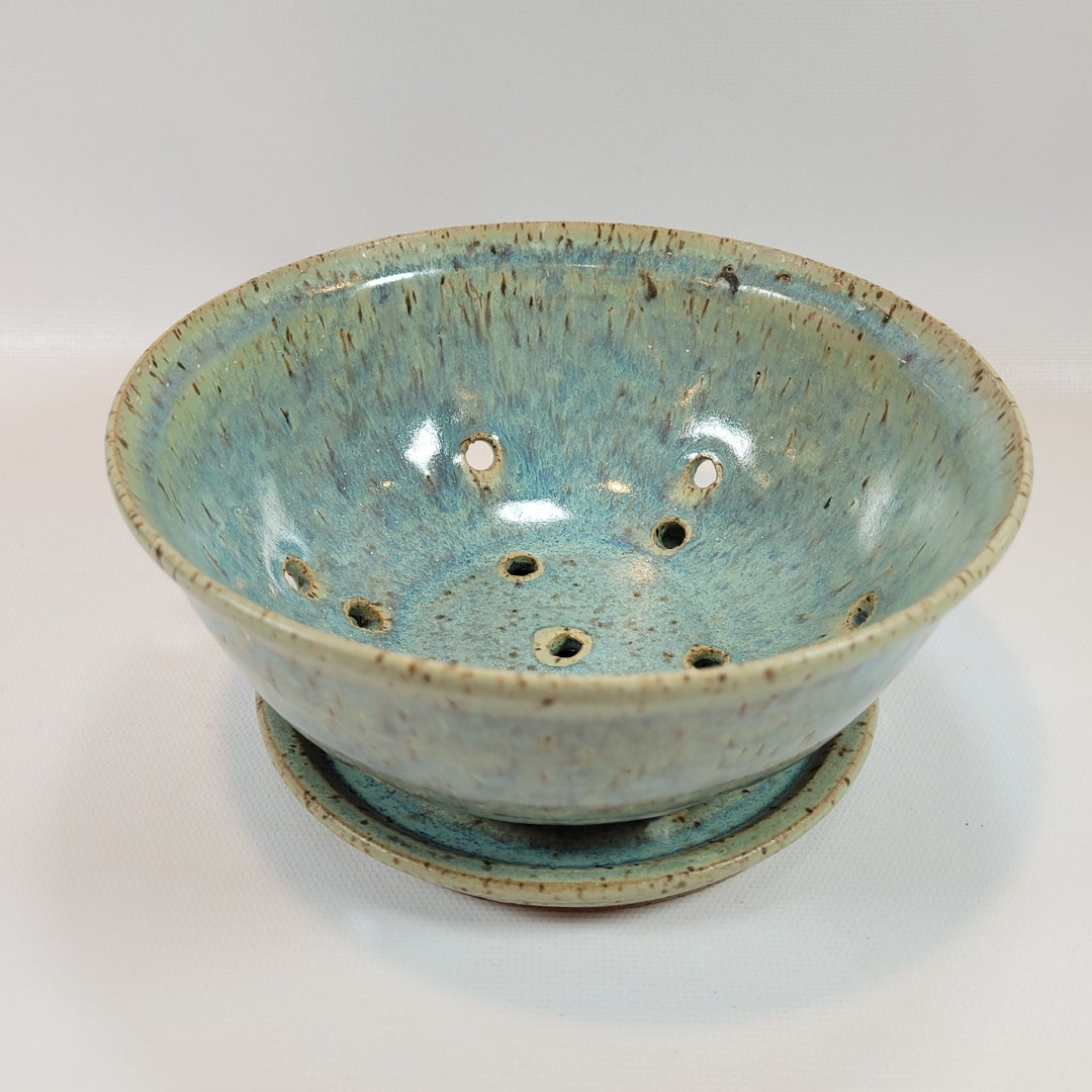 Berry Bowl Colander Ceramic Colander With Plate Etsy Canada