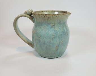 Creamer with Thumb Rest in green Stoneware Pottery
