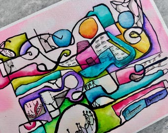 Waar gaan ze naartoe nadat ze zijn meegenomen? Waterverfschilderij