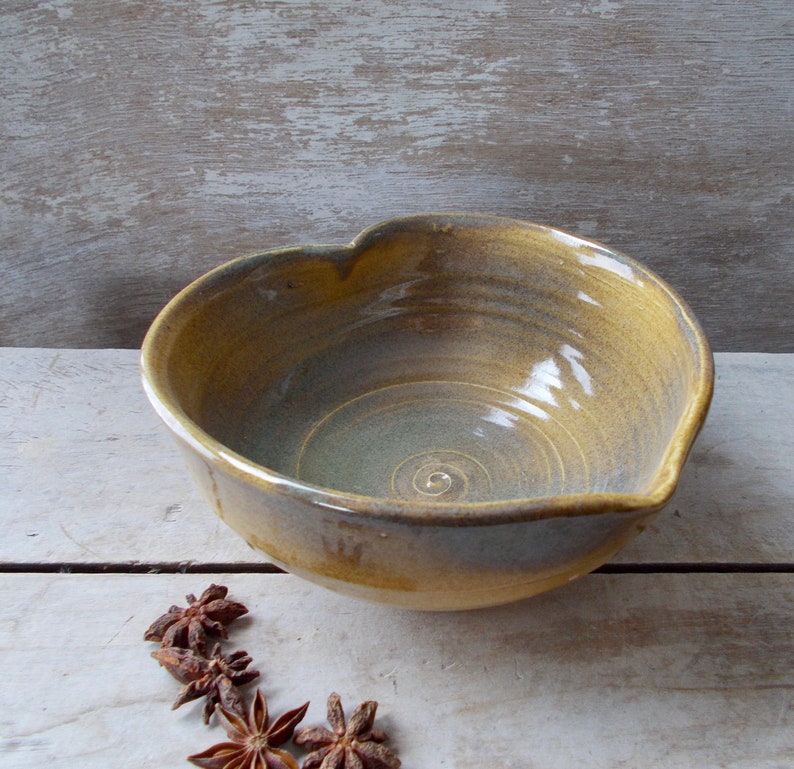 Heart Serving Bowl in Moss and Maple Heart Shaped Pasta Bowl Etsy