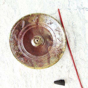 Raku Incense Burner, Stick Cone Incense Holder, Gold Brown, Insense Insence, Ready to Ship