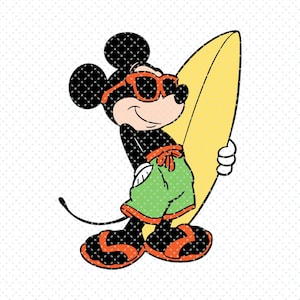Mickey Mouse surfista, Mickey Mouse surfista Svg, Mickey Mouse surfista Png, Svg digital, Png digital, Archivo digital