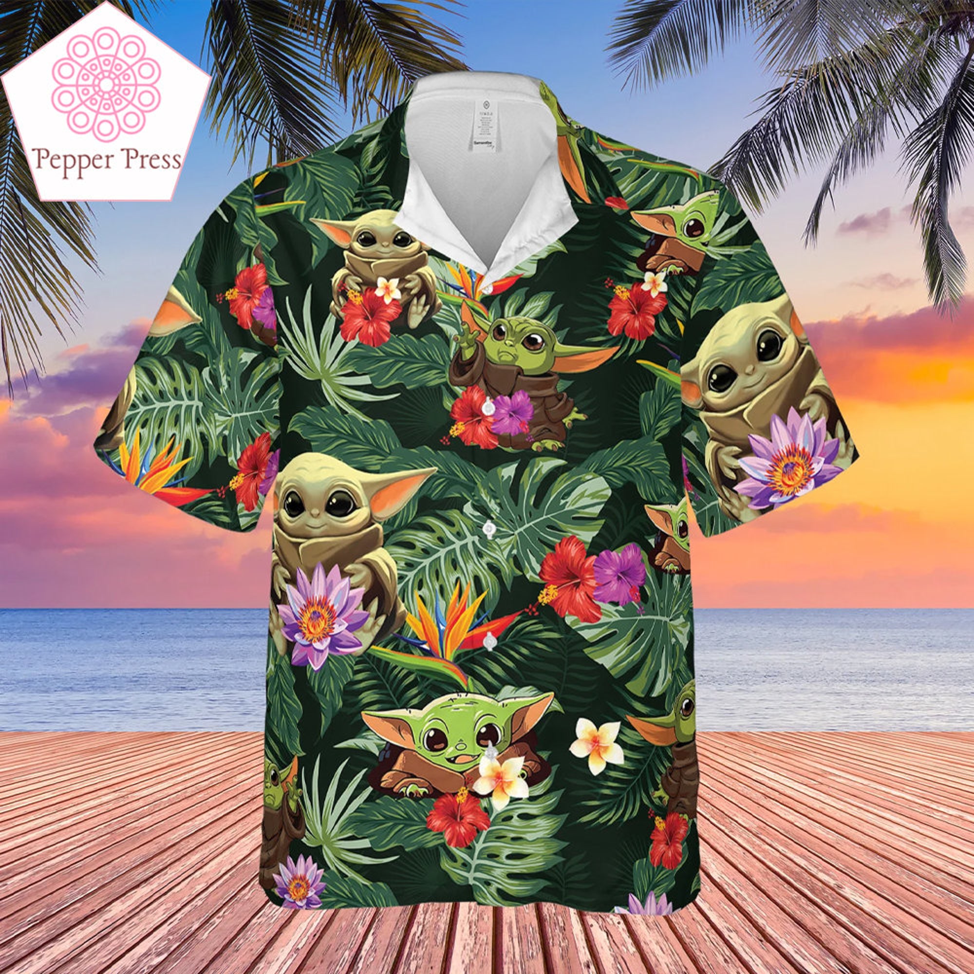 Baby Yoda Hawaiian Shirt Baby Yoda Hawaiian Shirt