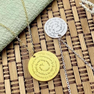 Personalized Spiral Message Necklace Quote Necklace, Customized Mantra Scripture Verse Lyrics Necklace Friend Gift, Birthday gift for her
