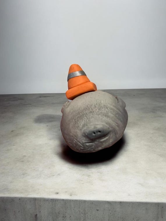 Neil The Seal Cute Incense Holder With Orange Traffic Cone Extra Chonky Boi Novelty Christmas Present dopamine decor