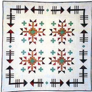 Broken Arrow--Southwest Quilt Pattern for Wall Hanging and King Size Quilt (Paper Version)