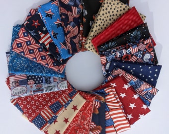 20 Patriotic/ 4th of July/ Americana Fat Quarter Bundle--Quality Cotton Fabric--FREE SHIPPING!