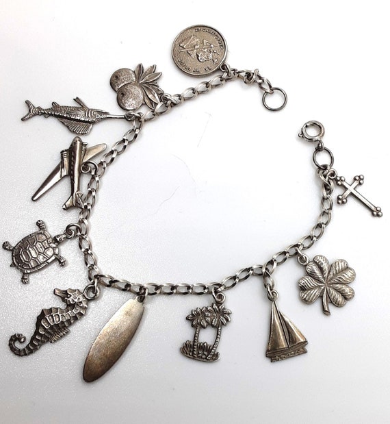 Vintage Sterling Silver Charm Bracelet