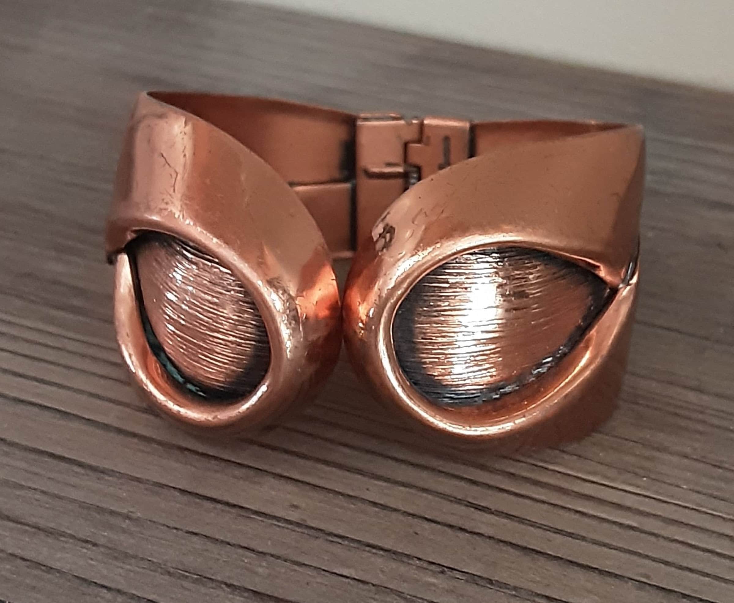 Vintage RENOIR COPPER Rose Gold Wide Riveted Corset Mesh Buckle Belt Size M Vintage Modernist Renoir Copper Belt. For Sale at Ruby Lane main image 4