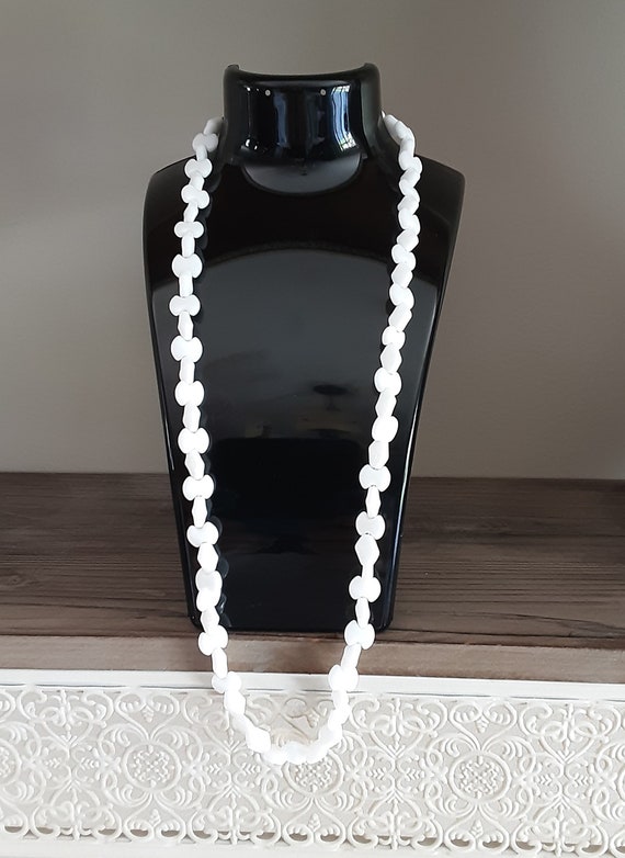 Vintage Miriam Haskell Milk Glass Necklace