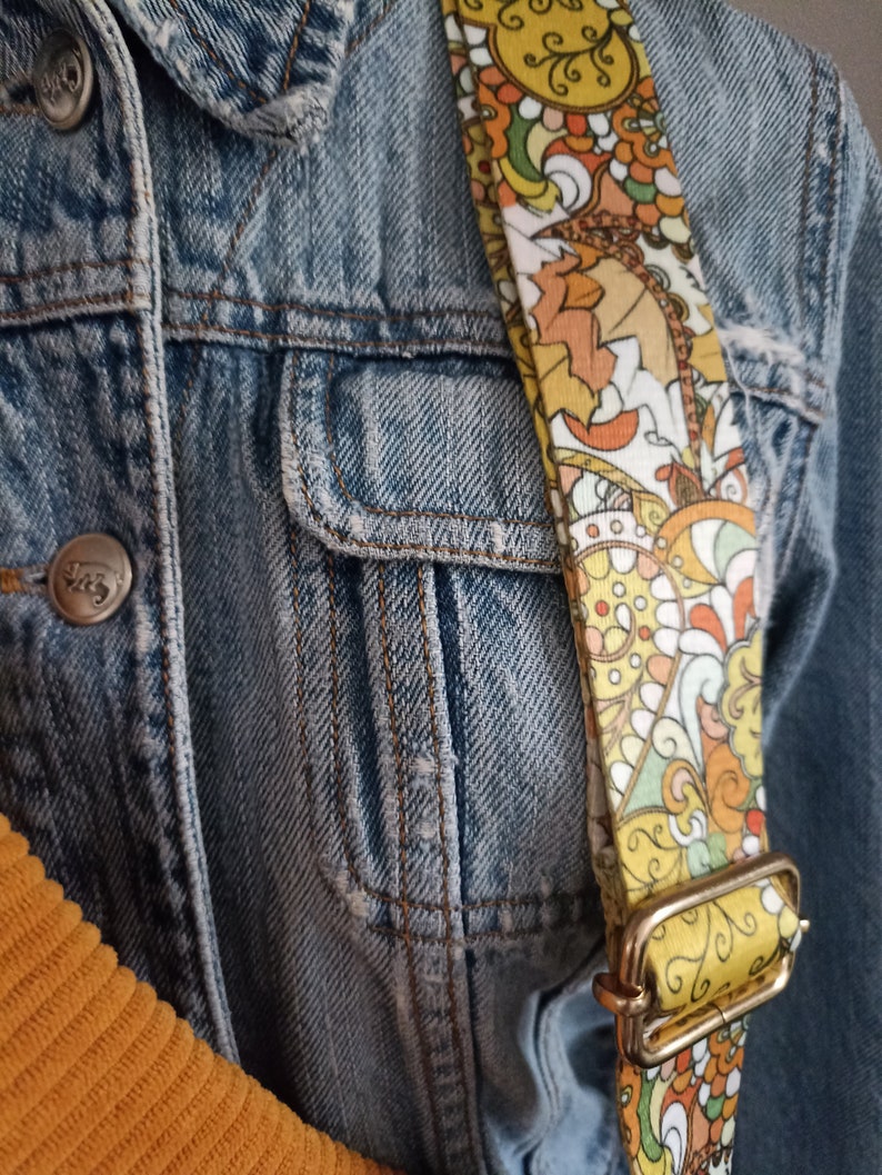 Original Size M Fanny Pack in Removable Mustard Yellow Floral Corduroy ...