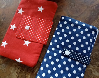 Checkbook holder and card holders in original fabric