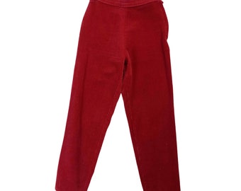 Wijnrode corduroy broek met hoge taille - Xs