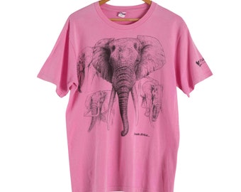 T-shirt à manches courtes avec éléphant d'Afrique du Sud - M/L