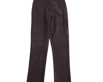 Braune gerippte Hose mit hohem Bund – S/m