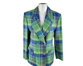 Blazer cruzado a cuadros vintage - M/l