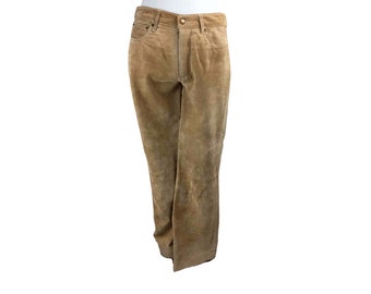 Pantalon en cuir marron clair - M