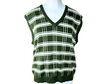 Jersey sin mangas a cuadros con cuello en V - M/l