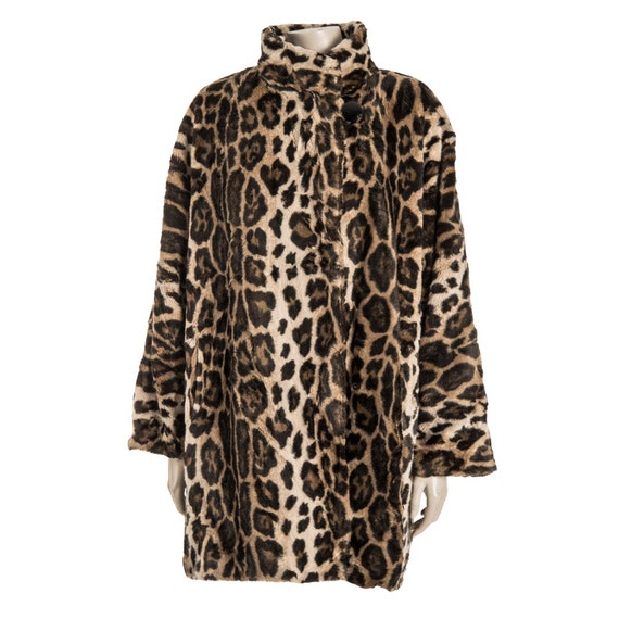 Saks Fifth Avenue animal print faux fur coat - 2xl - image 1