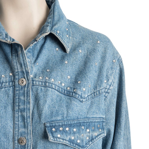 Diamante denim shirt sale