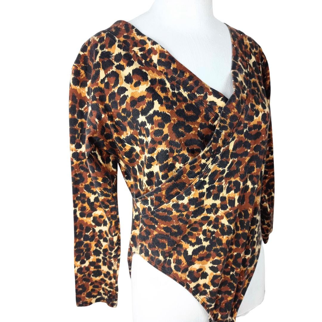 Retro Animal Print Lace Trim Stretch Sleeveless Seamless Bodysuit