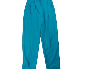 Vintage turquoise broek met hoge taille - Xs/s