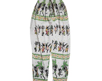 Relaxte broek met elastische trekkoord en Jamaicaanse print - S/m/l