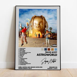 Travis Scott Album Poster , Album Cover Print, Tracklist Poster, Rap Poster, Cover Art Poster, Hip Hop Poster, AstroWorld (Digital Download)