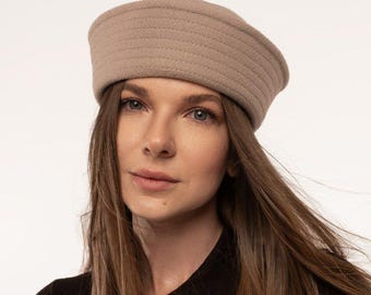 Cashmere Sailor Hat, felt sailor hat, womans sailor cap, handmade sailor hat, french sailor cap, sailor pillbox hat, colorful sailor hat