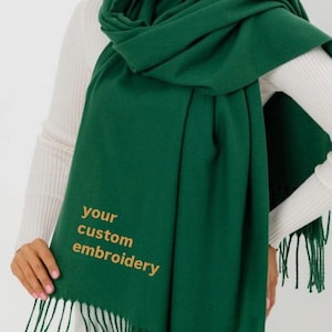 Personalised scarf, scarf embroidered, personalized scarf embroidery, personalized wool scarves
