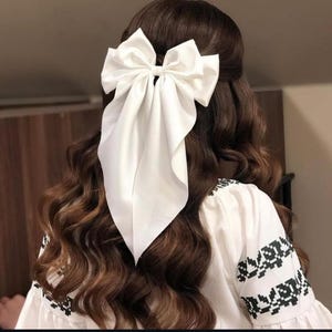 シルクのヘアボウ、ヘアボウ、大きなヘアボウ、長いボウ、コケットヘアボウ、女性用ヘアボウ、女性用ヘアボウ、ロングテールヘアボウ