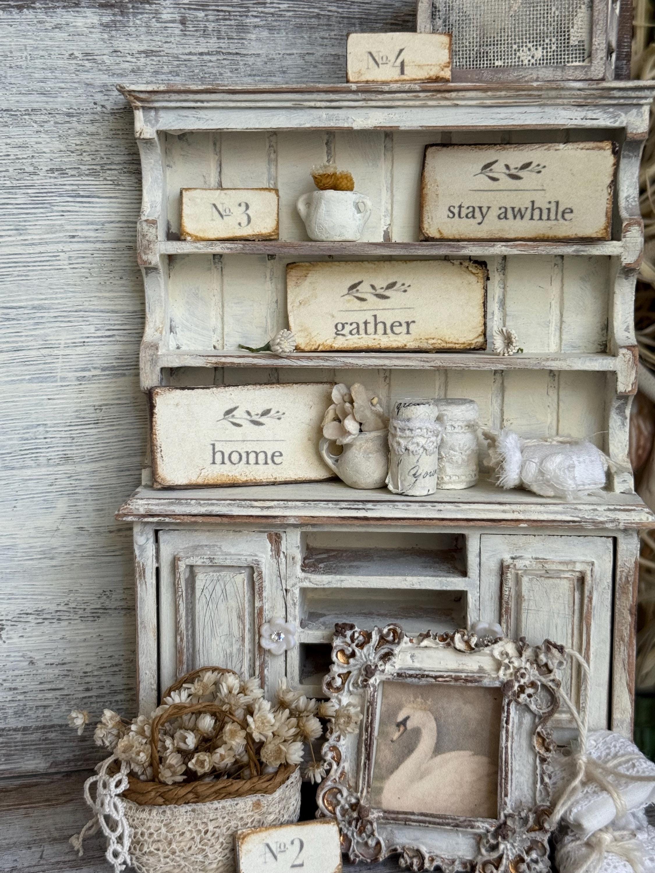 Miniature Shabby Chic Signs | Dollhouse French Cottage Decor| Dollhouse ...