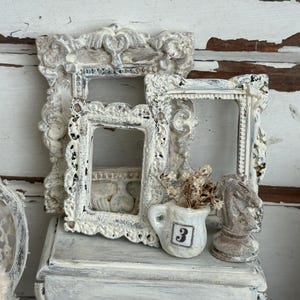 Dollhouse Miniatures Picture Frame, Artisan Miniatures, Victorian Dollhouse Frame Set of 3, Handmade Creamy Dollhouse Decor