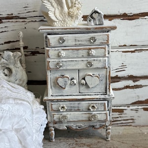 Dollhouse Dresser, Dollhouse Miniature Furniture tallboy, carved dollhouse dresser, victorian dollhouse vintage dresser