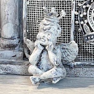 Miniature dollhouse cherub in crown, dollhouse shabby chic decorations , french decor miniature dolls house