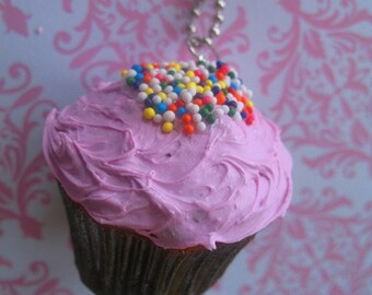 Bubblegum Pink Cupcake Necklace