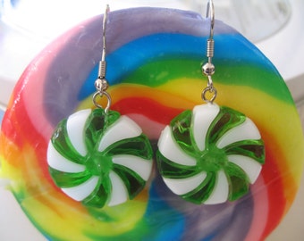 Spearmint Candy Earrings