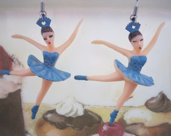 Kitschy Blue Ballerina Earrings