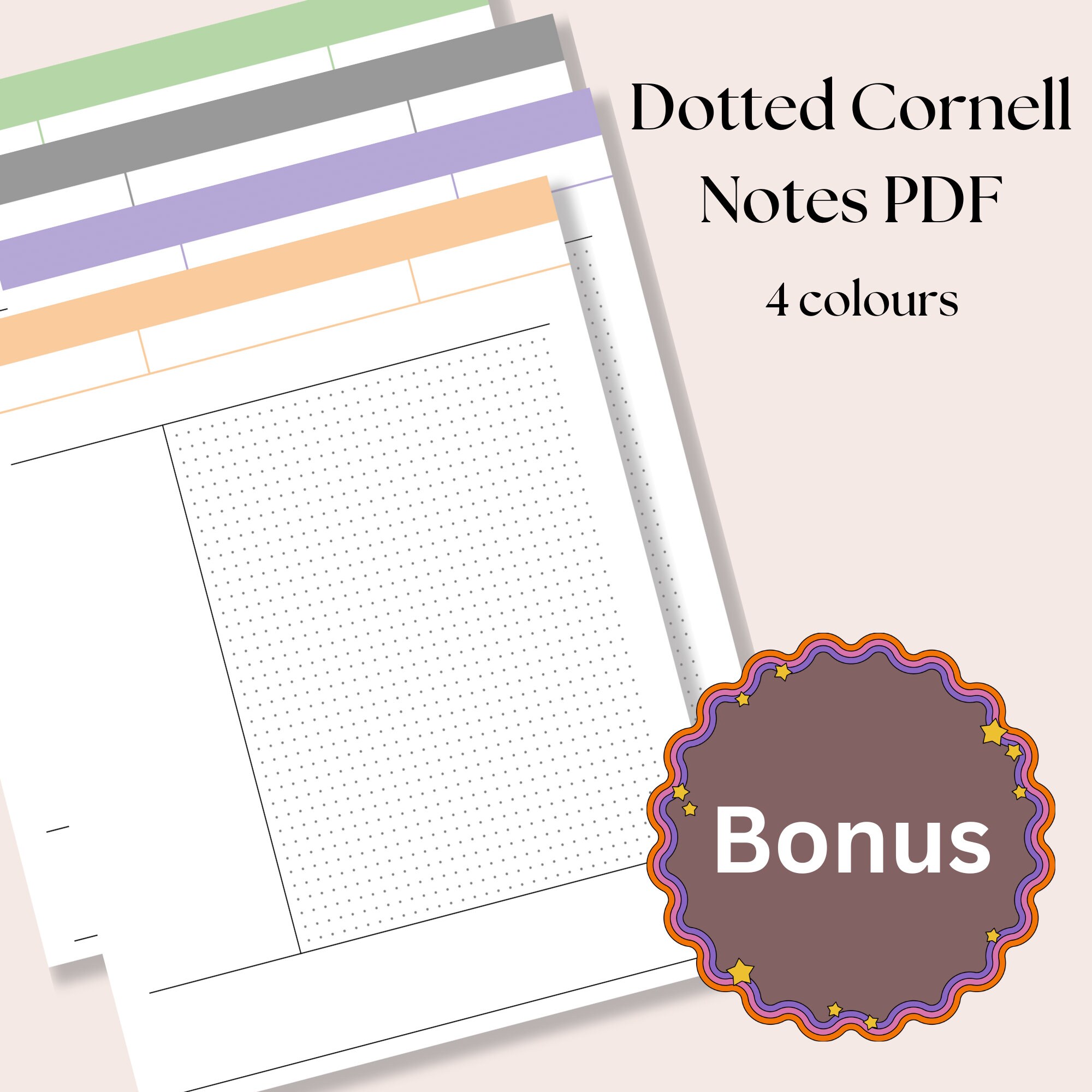 Cornell Note Taking Templates, Meeting Notes Templates, Dotted Notes ...