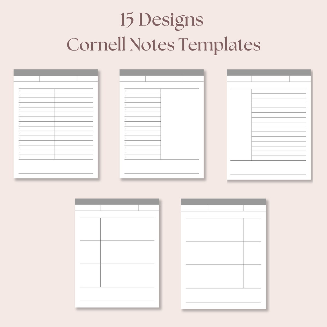 Cornell Note Taking Templates, Meeting Notes Templates, Dotted Notes ...