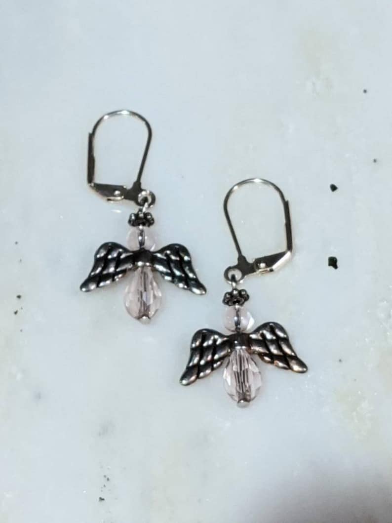 Pale Pink Angel Earrings