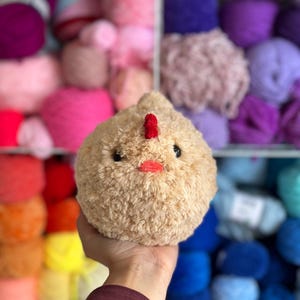 Fluffy Beige Chicken | Fuzzy Chicken plushie | Crochet Fluffy Chicken | Crochet Chicken | Handmade Chicken | Crochet Hen | Hen plushie