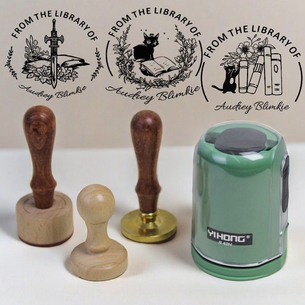 Library Stamp - Etsy